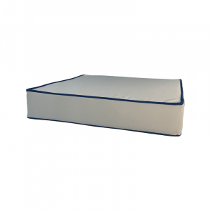 Outdoor Seal Grey Fabric With Royal Blue Piping Trim